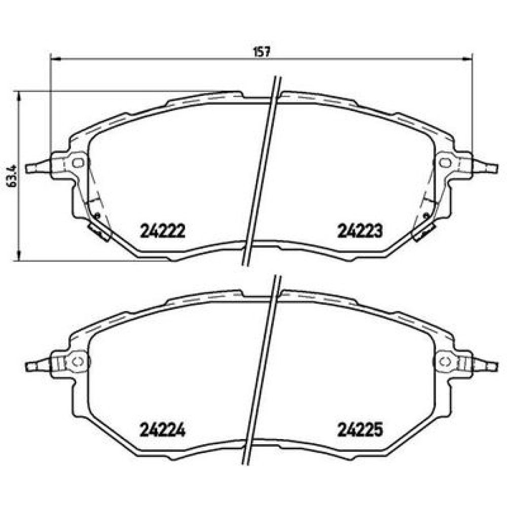 Комплект гальмівних колодок з 4 шт. дисків BREMBO p78017