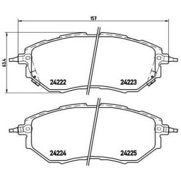Комплект тормозных колодок из 4 шт. дисков BREMBO p78017