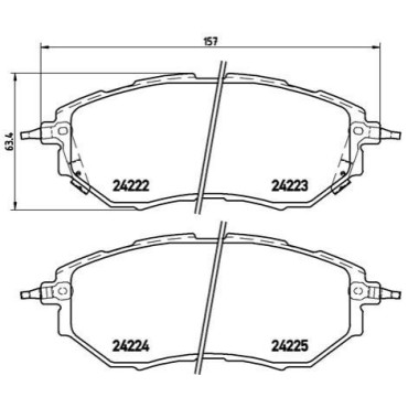 Комплект гальмівних колодок з 4 шт. дисків BREMBO p78017x