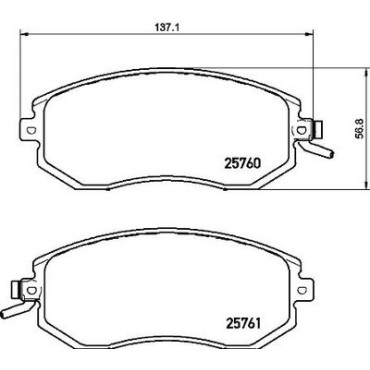 Комплект гальмівних колодок з 4 шт. дисків BREMBO p78021