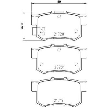 Комплект тормозных колодок из 4 шт. дисков BREMBO p79027