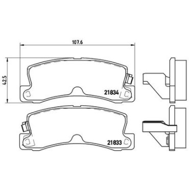 Комплект тормозных колодок из 4 шт. дисков BREMBO p83015