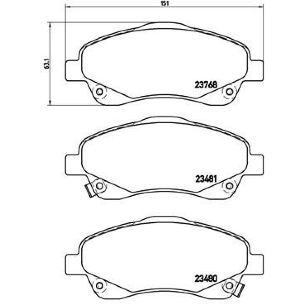 Комплект тормозных колодок из 4 шт. дисков BREMBO p83046