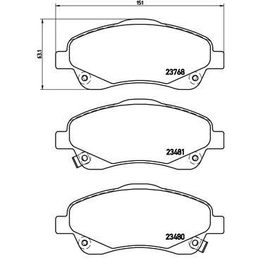 Комплект тормозных колодок из 4 шт. дисков BREMBO p83046