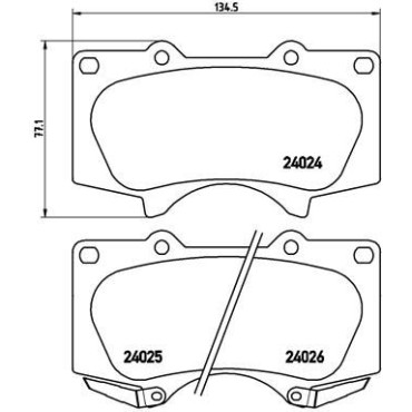 Комплект тормозных колодок из 4 шт. дисков BREMBO p83066