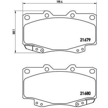 Комплект тормозных колодок из 4 шт. дисков BREMBO p83069