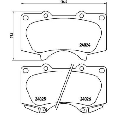 Гальмівні колодки передні BREMBO p83102