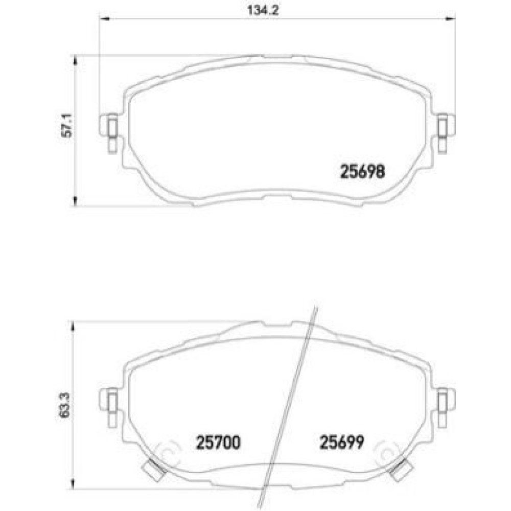 Комплект тормозных колодок из 4 шт. дисков BREMBO p83150