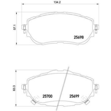 Комплект тормозных колодок из 4 шт. дисков BREMBO p83150