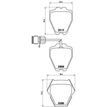 Комплект тормозных колодок из 4 шт. дисков BREMBO p85054