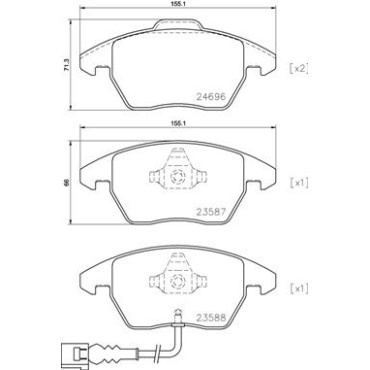 Комплект тормозных колодок из 4 шт. дисков BREMBO p85146