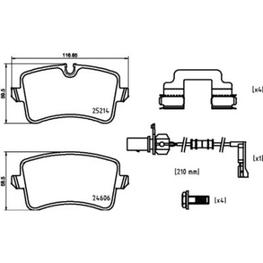 Комплект гальмівних колодок з 4 шт. дисків BREMBO p85150
