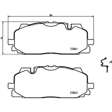 Гальмівні колодки передні BREMBO p85165