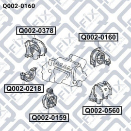 Подушка двигуна задня АКПП Q-FIX q0020160