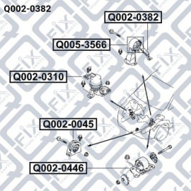 Подушка двигуна задня АКПП Q-FIX q0020382