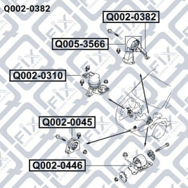 Подушка двигателя задняя АКПП Q-FIX q0020382