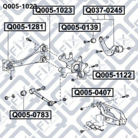 Сайлентблок заднего продольного рычага комплект Q-FIX q0051023