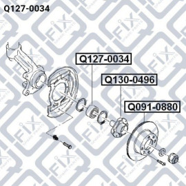 Подшипник ступичный передний Q-FIX q1270034