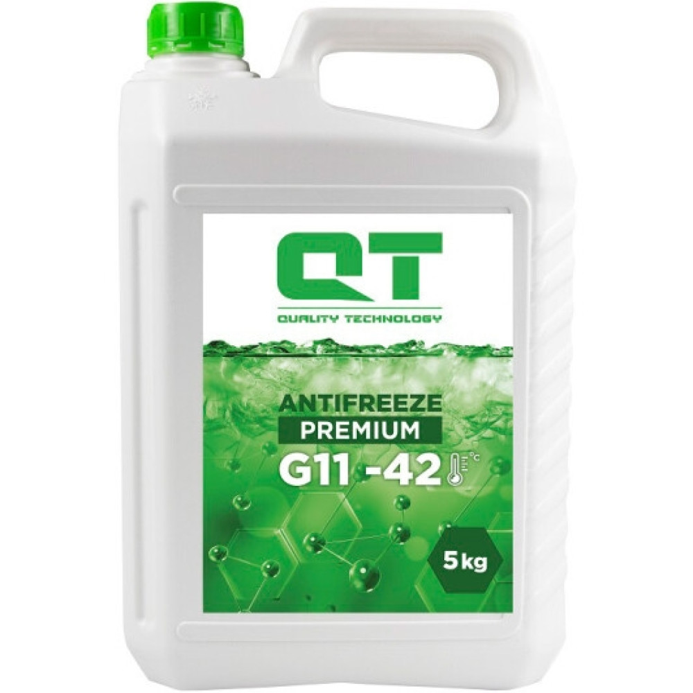 Охлаждающая жидкость QT Premium, G11 зеленый, 5л. QT-OIL qt512425