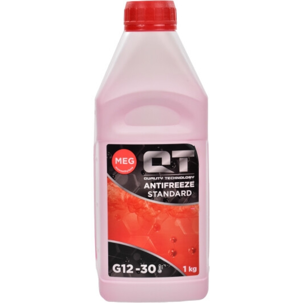 Антифриз QT MEG STANDARD -30 G12 красный 1кг QT-OIL qt551301