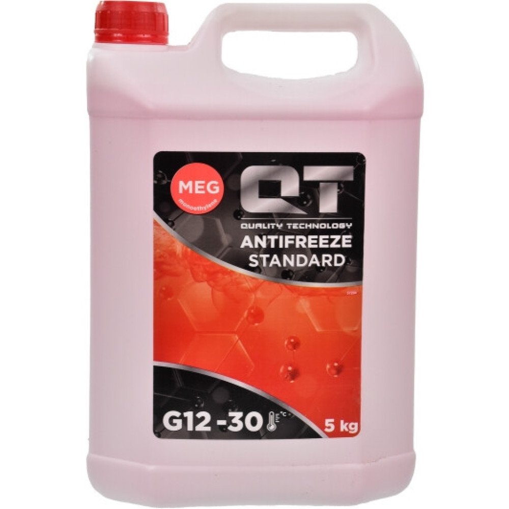 Антифриз QT MEG STANDARD -30 G12 красный 5кг QT-OIL qt551305