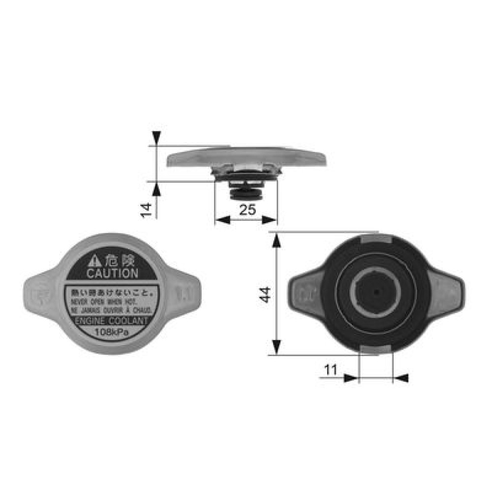 Кришка розшир.бачка радіатора Mazda/Honda/Lexus/Opel/Mitsubishi/Suzuki/Toyota 1.0-5.7 84- GATES rc134