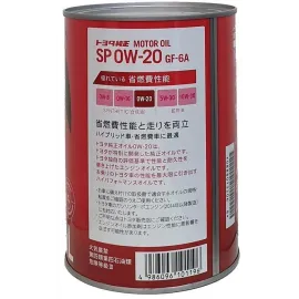Олива моторна Toyota Synthetic Motor Oil SP/GF6A 0W-20, 1л TOYOTA / LEXUS 0888013206