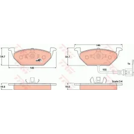 Гальмівні колодки передні trw gdb1386