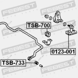 Втулка стабілізатора передній Febest tsb733