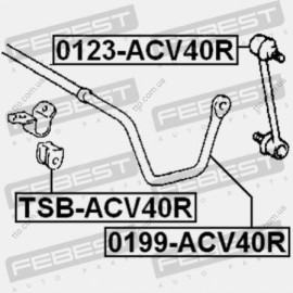 Втулка стабілізатора підвіски Febest tsbacv40r