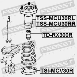Вузол опорного підшипника амортизаційної стійки Febest tssmcu30rl