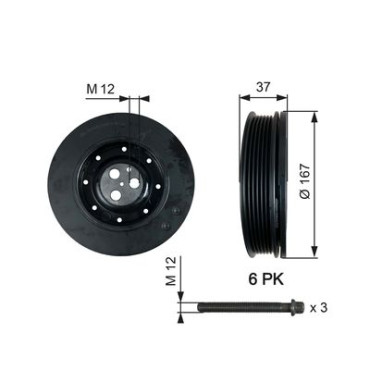 Шкив коленвала GATES tvd1060a