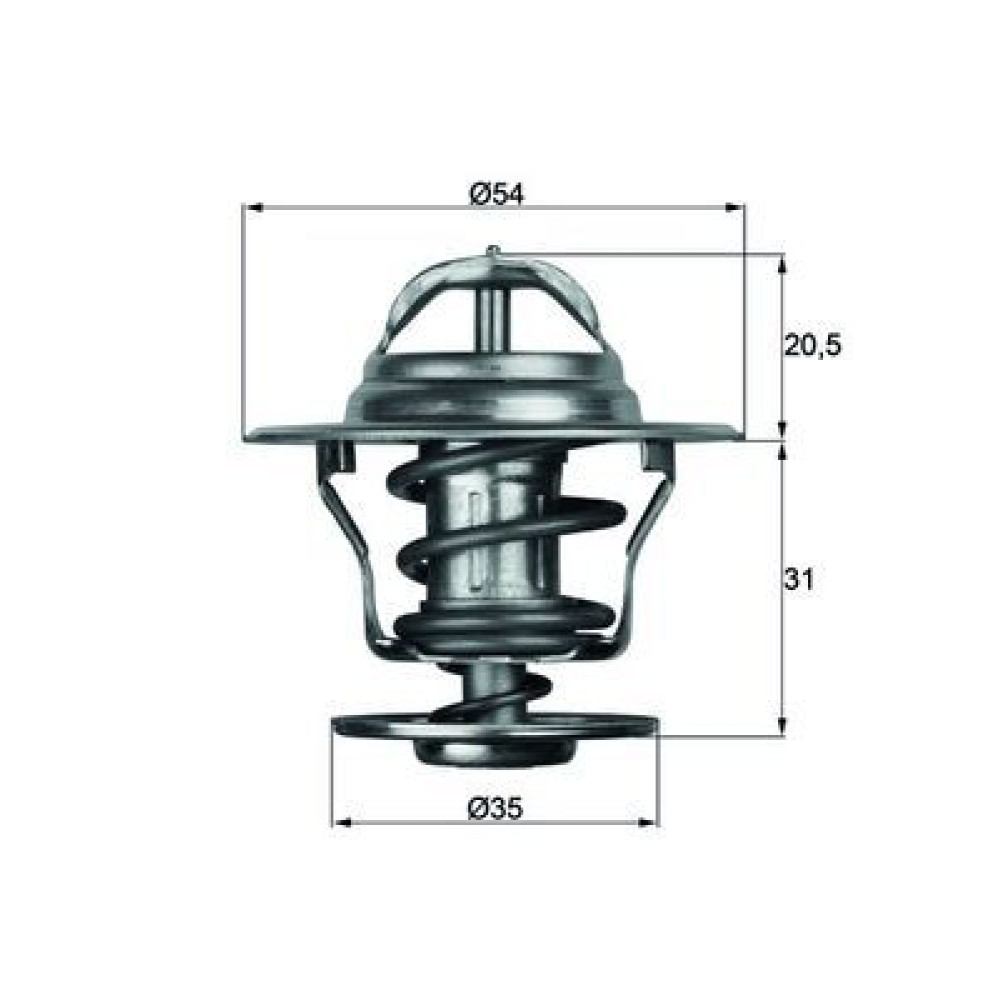 Термостат Audi 80/ VW Bora/Golf/Jette/Passat/Polo/Transporter 1.0-4.2 68-10 (87C) с прокладкой MAHLE tx1387d