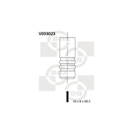 Клапан випуск. Golf II/Passat B2/Audi 80 1.8i (33x8x98.5) BGA v033023