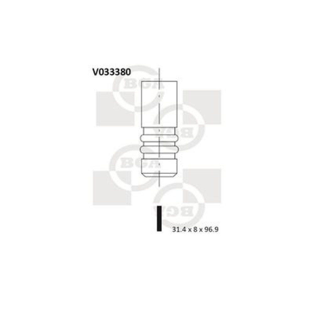 Клапан випуск. 2.5TDI LT 96-06/T4 96-03/Crafter 06- BGA v033380