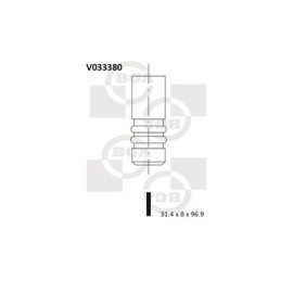 Клапан випуск. 2.5TDI LT 96-06/T4 96-03/Crafter 06- BGA v033380
