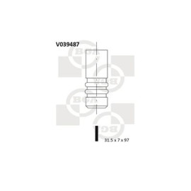 Клапан випуск. Caddy 1.9 TDI 96- BGA v039487
