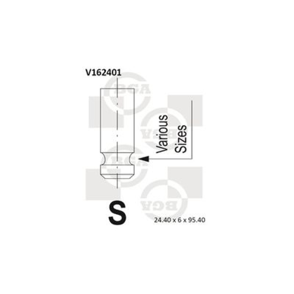 Клапан випуск. i30/ACCENT/SANTA/SONATA/TUCSON/CARENS/CEED/ MAGENTIS 1.5-2.2CRDi 01- BGA v162401