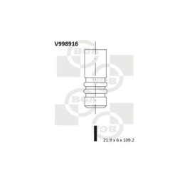 Клапан впускний BGA v998916
