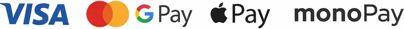 Платёжные системы: Visa, Mastercard, MonoPay